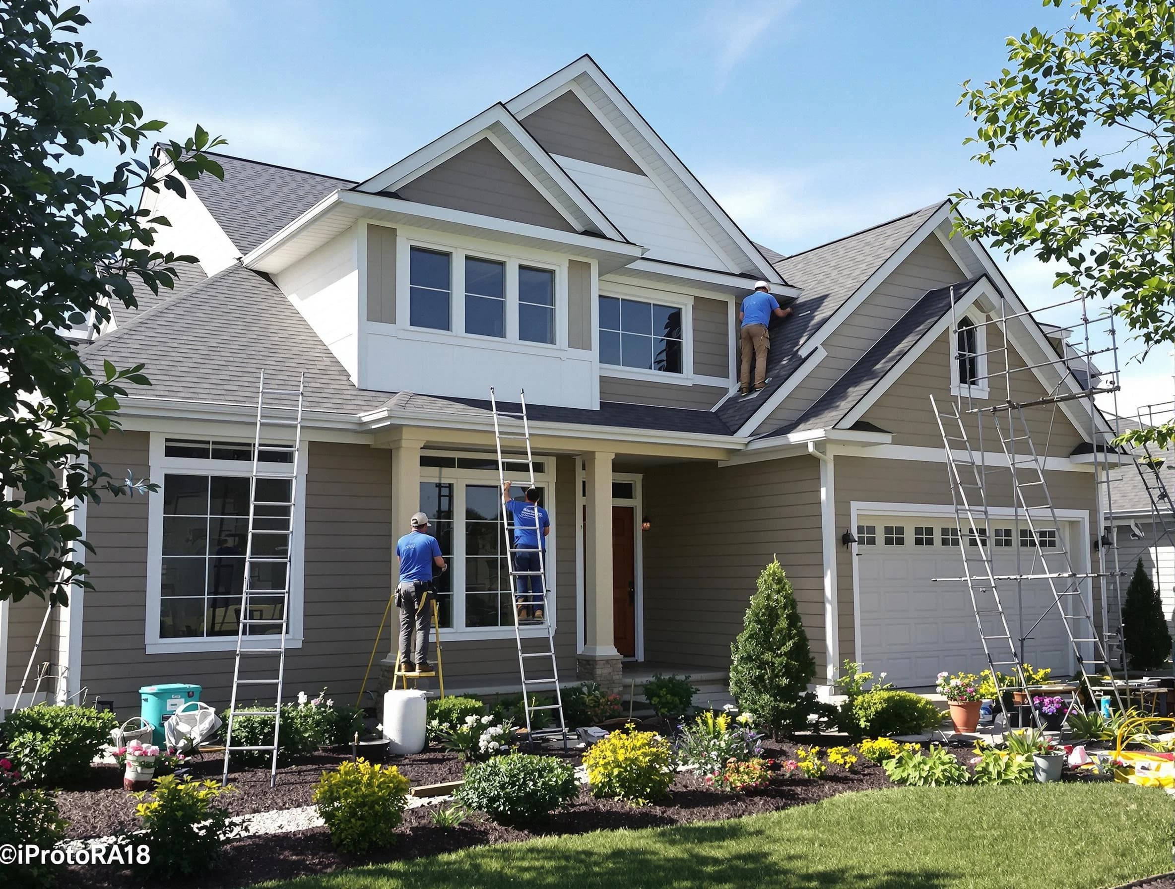 Detailed exterior painting by New Franklin House Painters in New Franklin