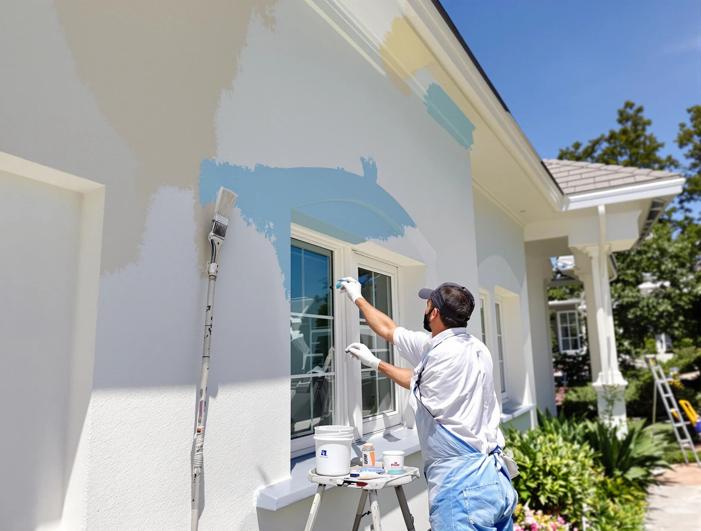 New Franklin House Painters professional painting the exterior of a house in New Franklin, OH